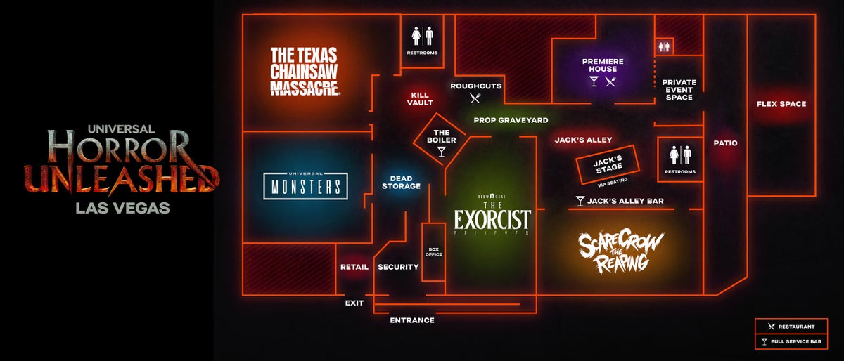 Univeral Horror Unleashed Las Vegas Map Univeral Horror Unleashed Las Vegas Map