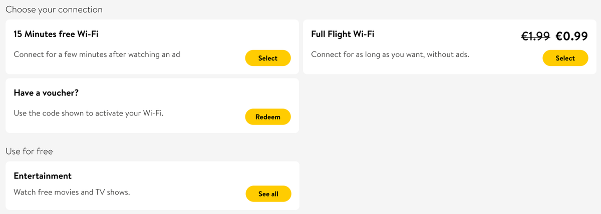 Vueling Wi Fi options BIO BCN