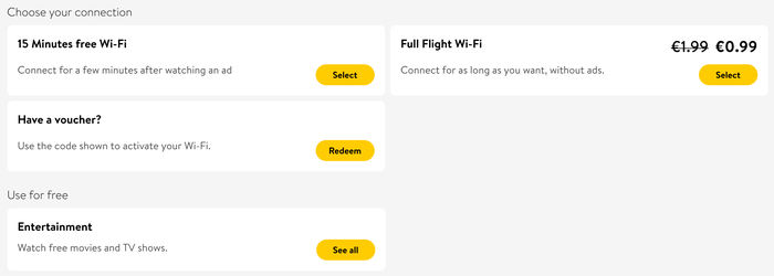 Vueling Wi Fi options BIO BCN