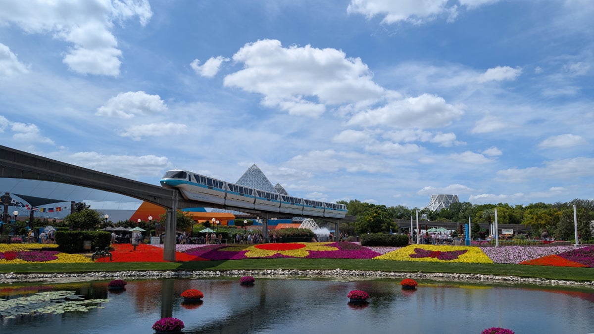 2026 EPCOT International Flower & Garden Festival flower carpet and monorail