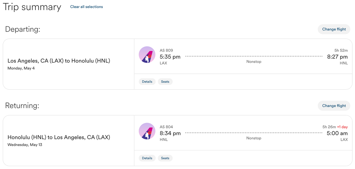 Alaska LAX HNL LAX April 1 sale