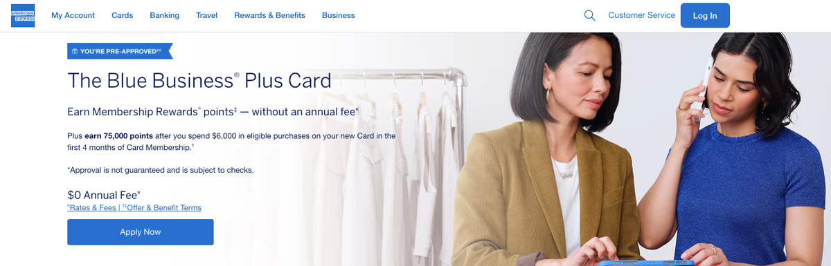 Amex blue business plus card 75k offer