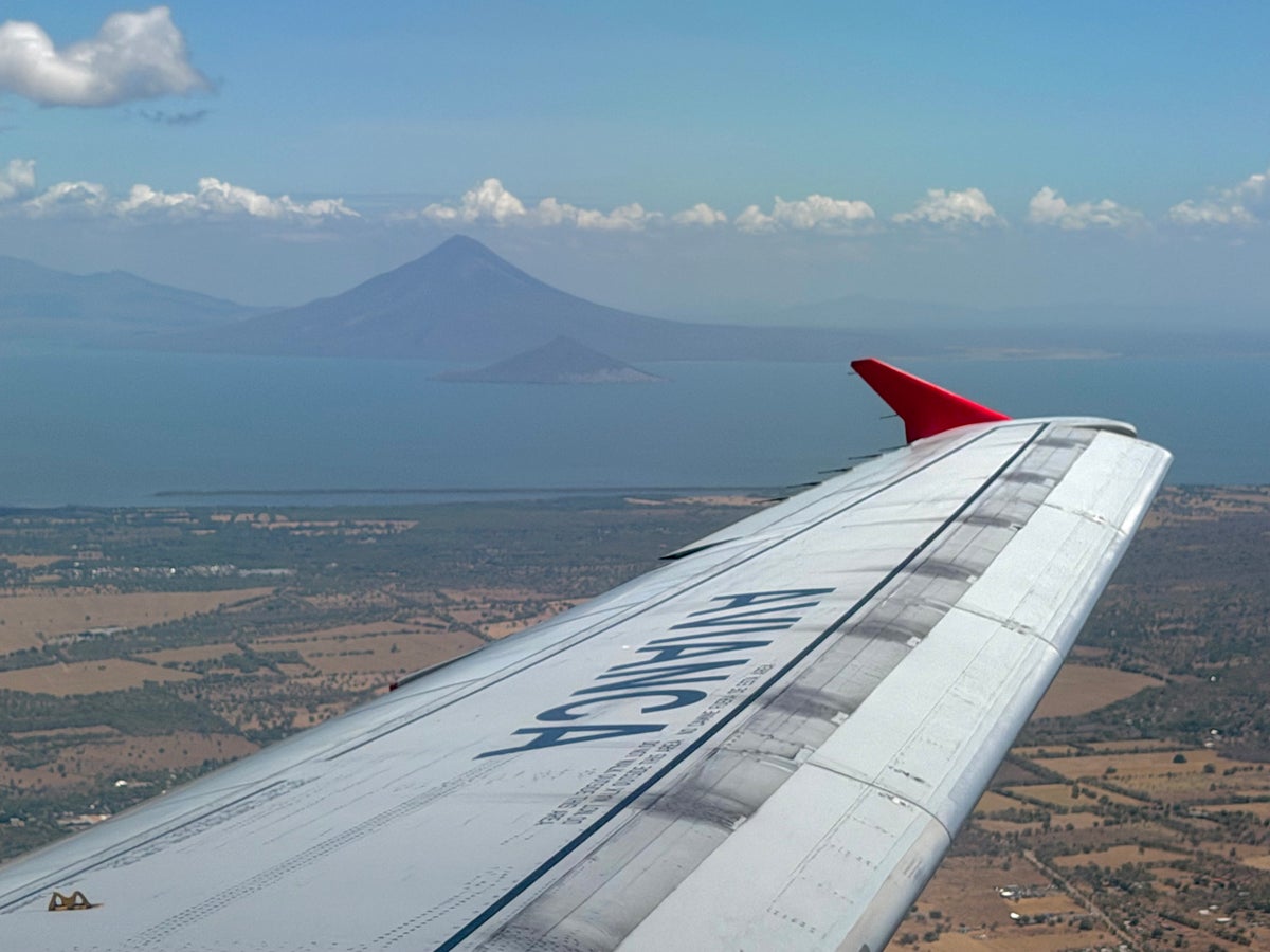 Avianca landing at Managua Airport in Nicaragua
