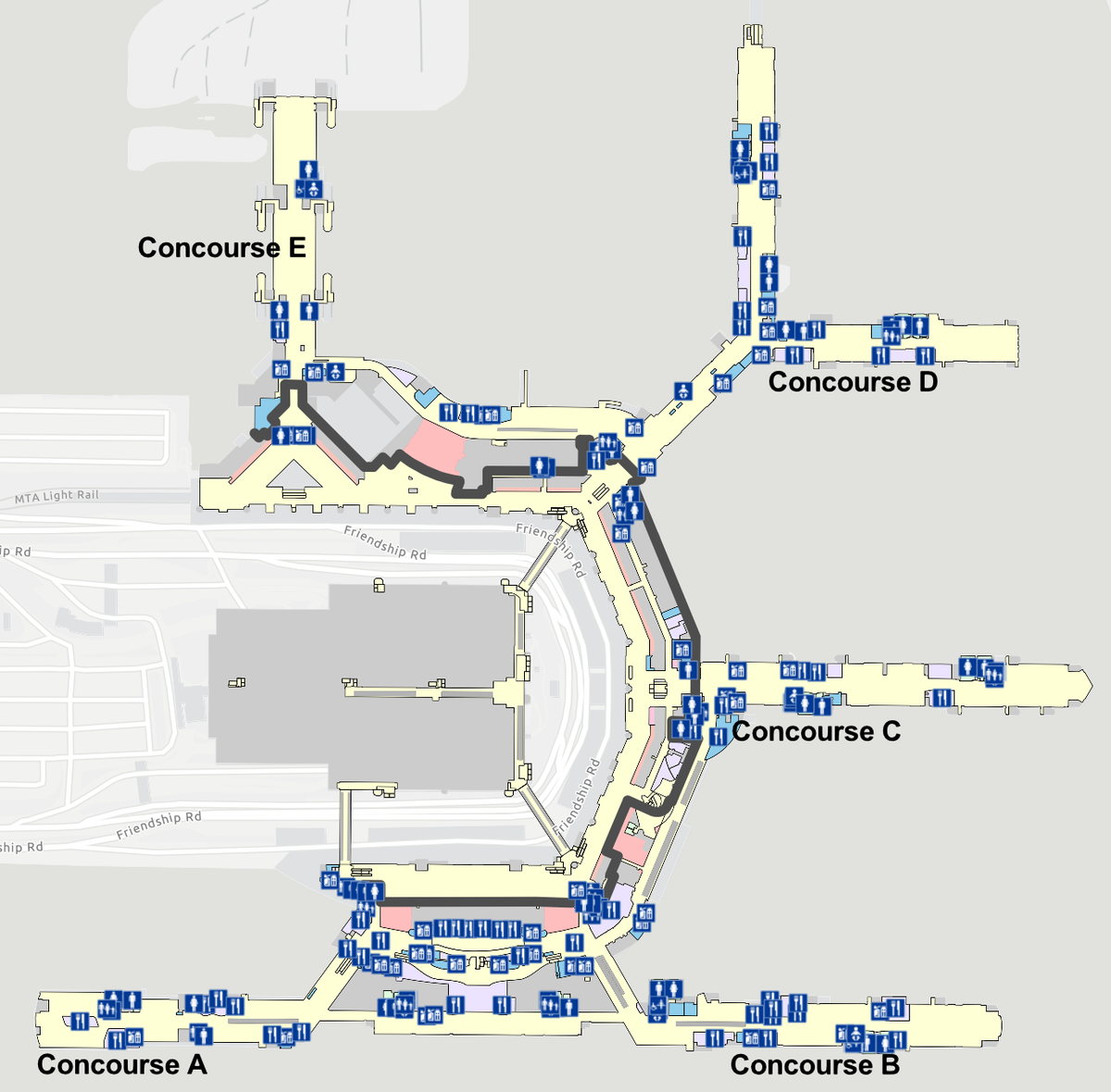 Baltimore Washington International Airport map
