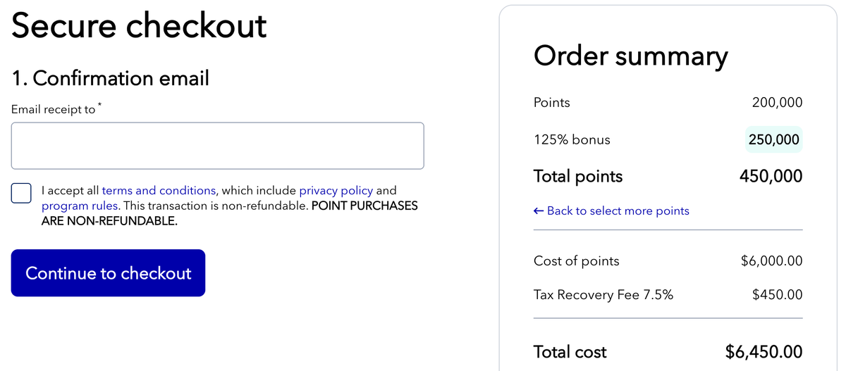 Buy JetBlue points 125 bonus cost April 2026