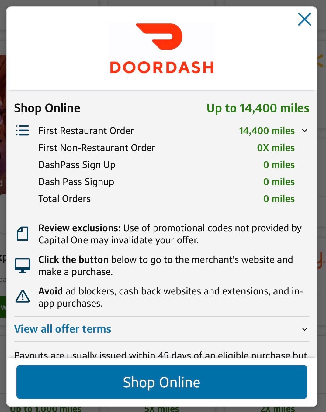 Capital One Offer Doordash