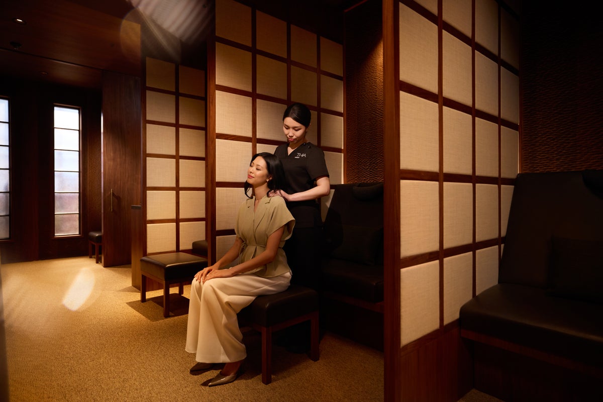 Cathay Pacific First Wing lounge massage
