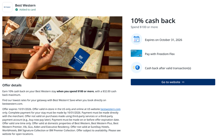 Chase Offer Best Western September 2026 Chase Offer Best Western September 2026