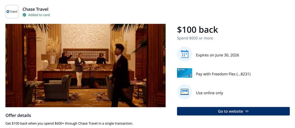 Chase Travel Offer