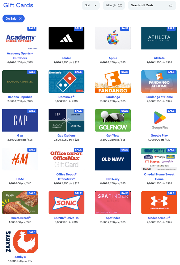 Citi gift card sale August 2026 brands