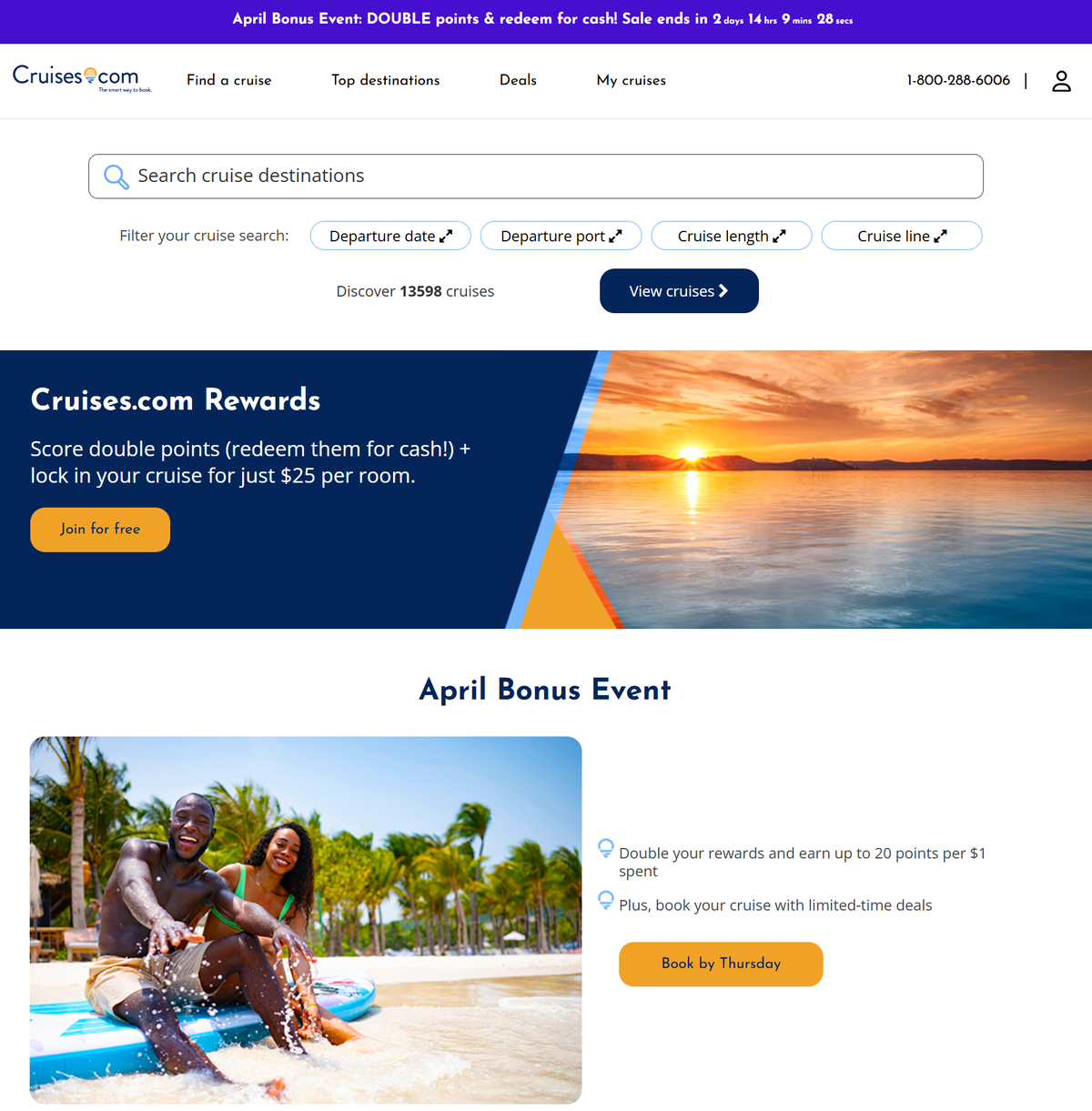 Cruises.com 2000 offer Cruises.com