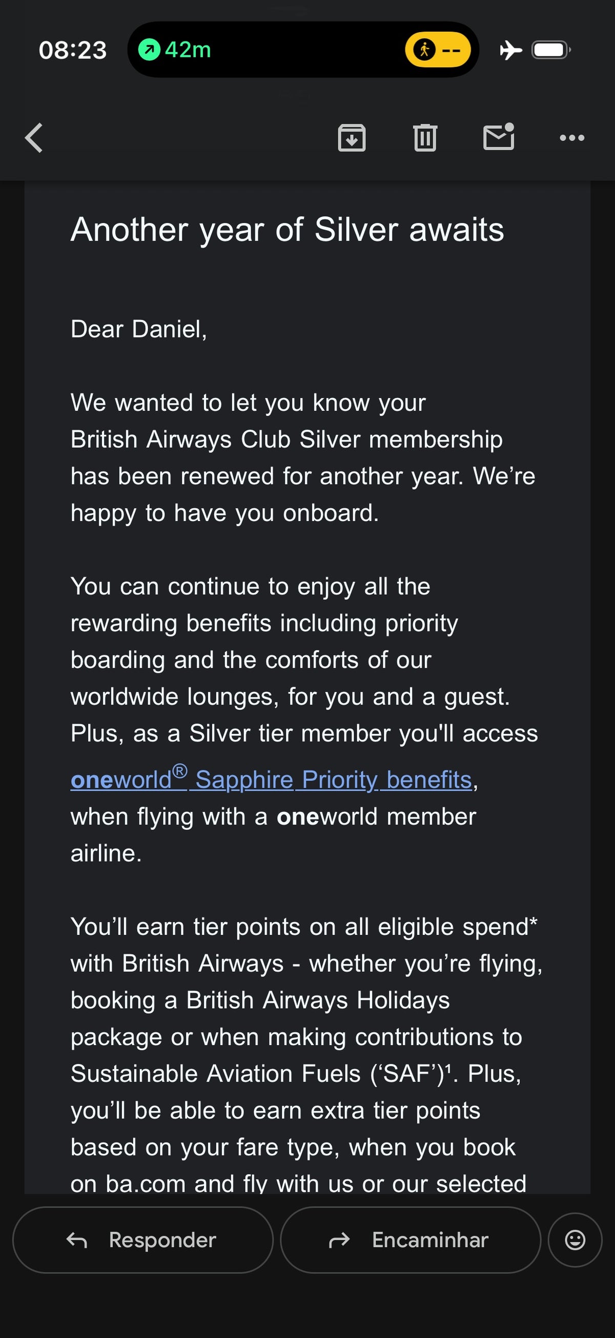 Daniel Ross BA status renewal