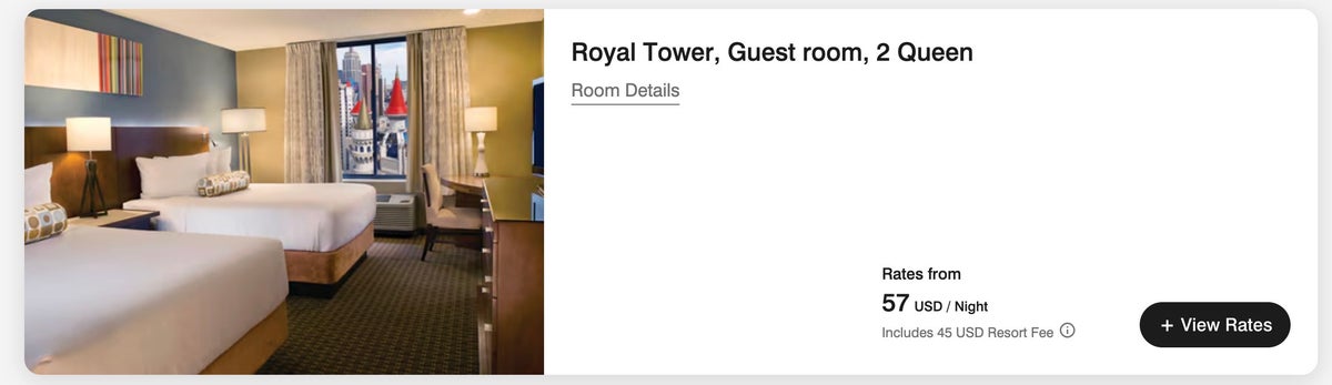 Excalibur Las Vegas rates