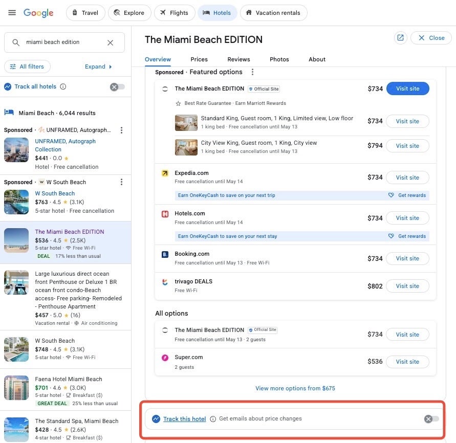 Google Hotels Price Tracker