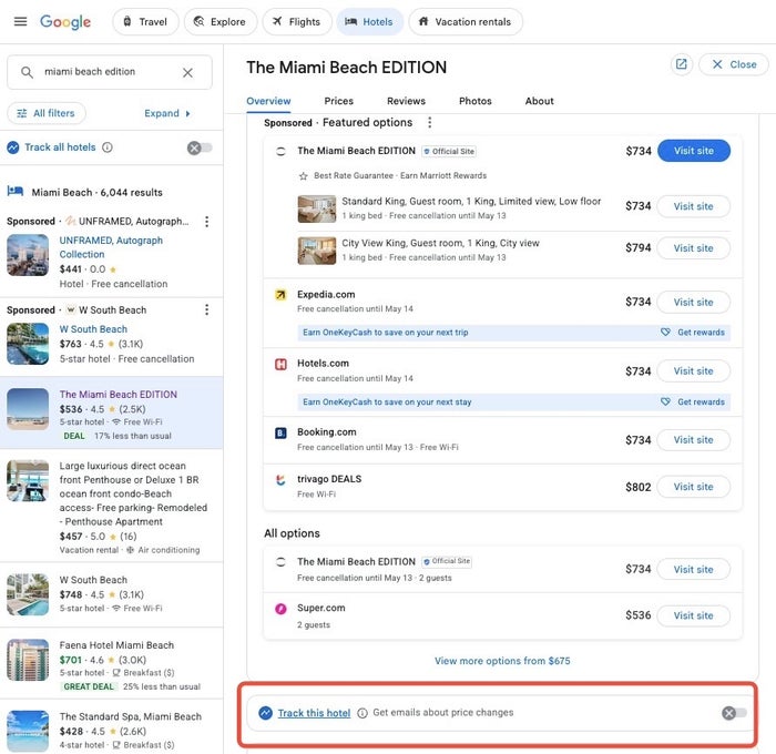 Google Hotels Price Tracker