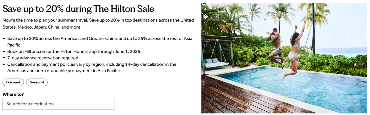 Hilton Americas Asia Pacific 20 sale May 2026 Hilton Americas Asia Pacific 20 sale May 2026