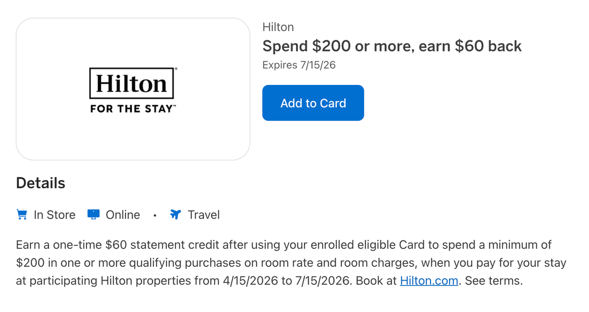 Hilton amex offer