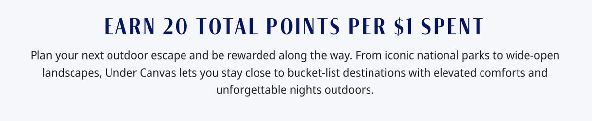 Hyatt 20 Points Under Canvas