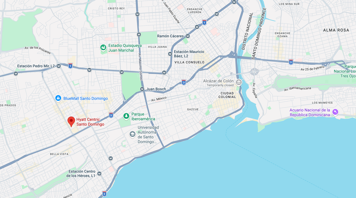 Hyatt Centric Santo Domingo location