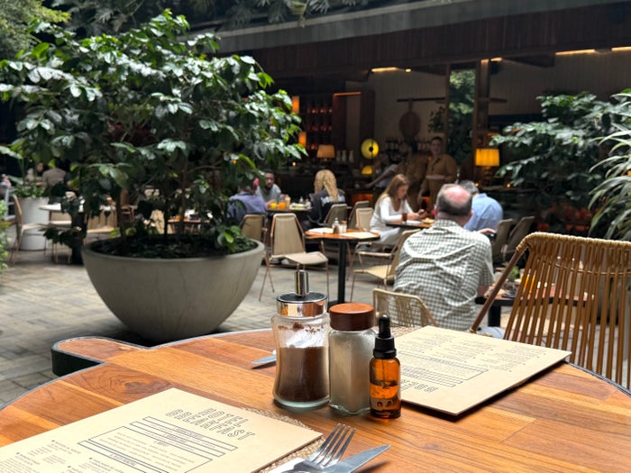 Hyatt Click Clack Medellin breakfast table set up Hyatt Click Clack Medellin breakfast table set up