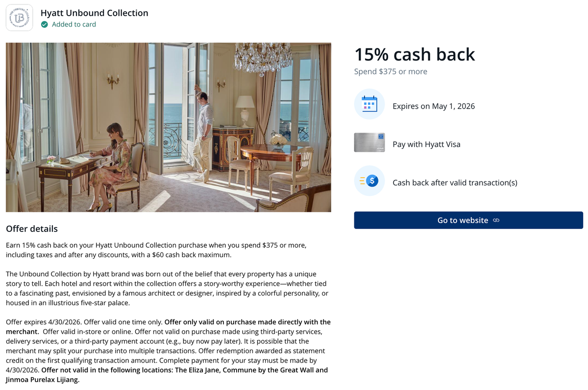 Hyatt Unbound Collection Chase Offer