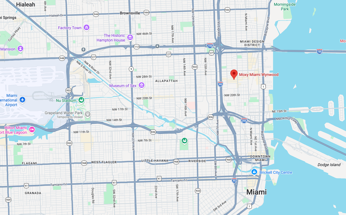 Moxy Miami Wynwood location Moxy Miami Wynwood location
