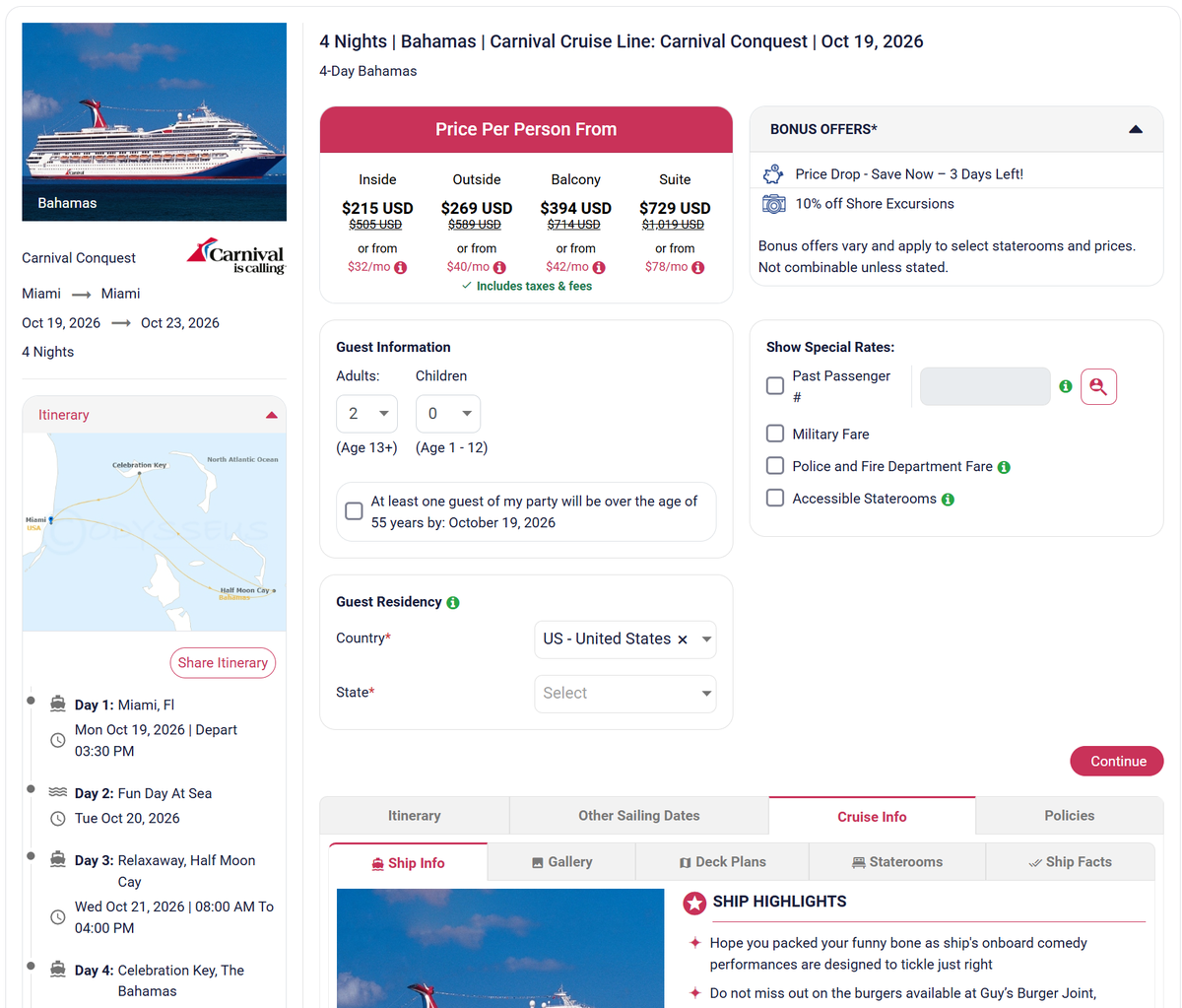 Orbitz Cruise deal