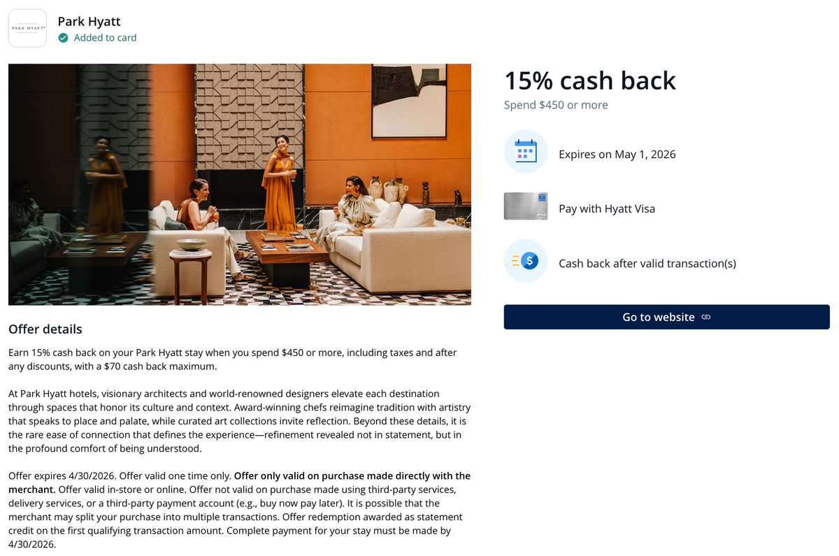 Park Hyatt Chase Offer
