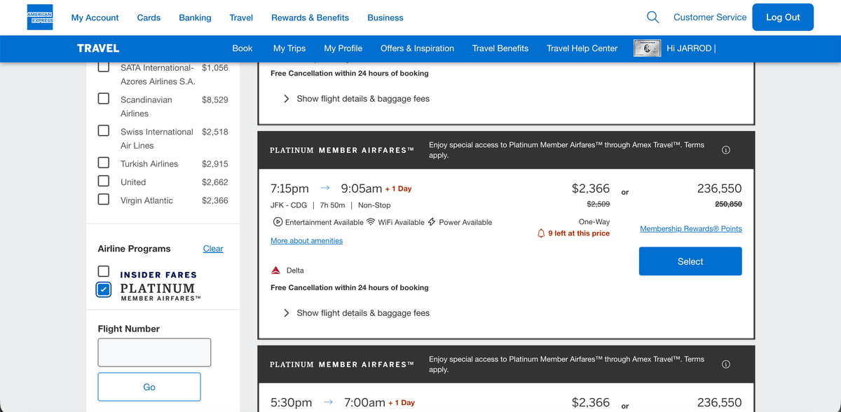 Platinum Member Airfares Platinum Member Airfares