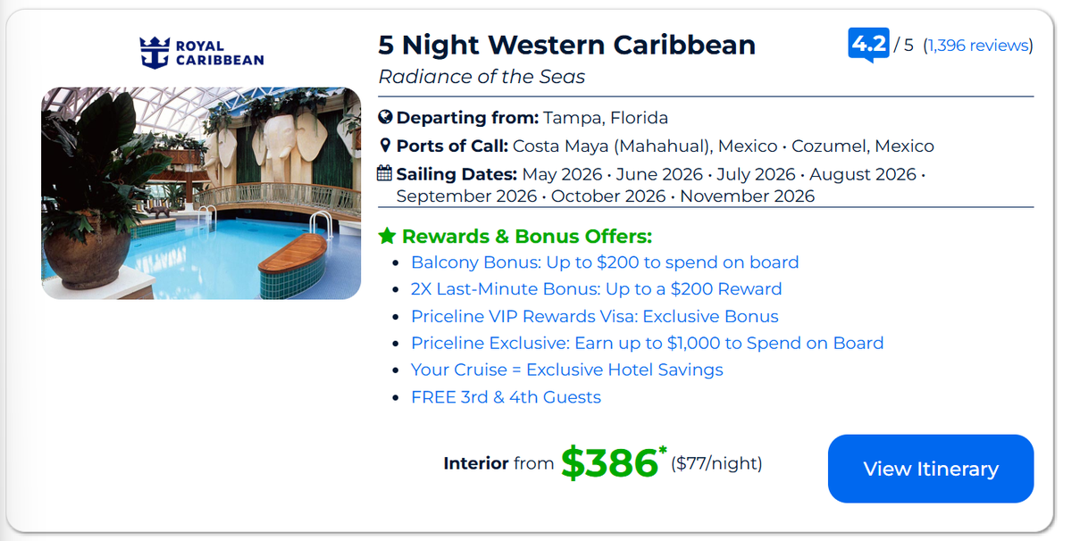 Priceline Cruise deal