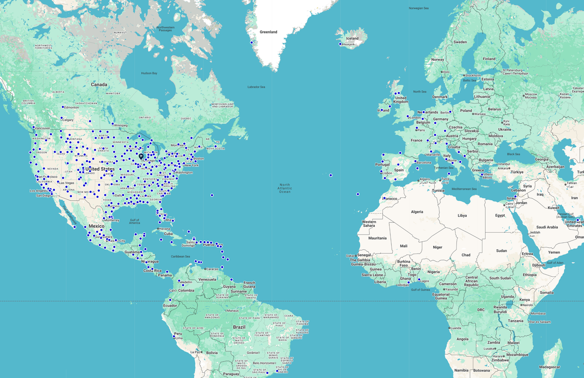 United Airlines Route Map