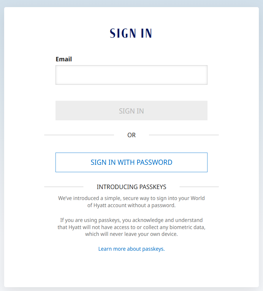 World of Hyatt Login