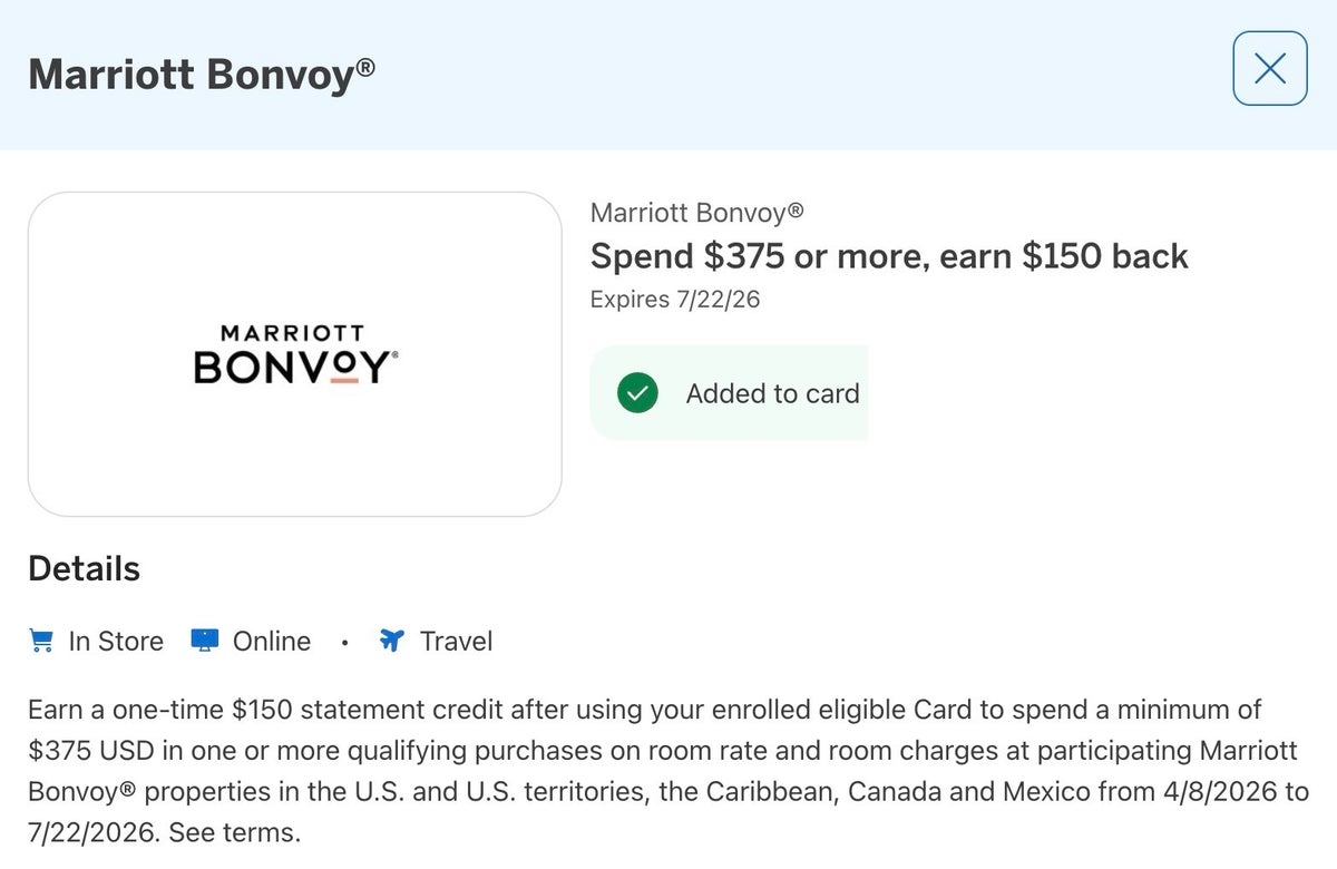 amex offer marriott