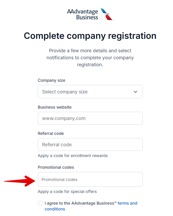 AAdvantage Business promo code