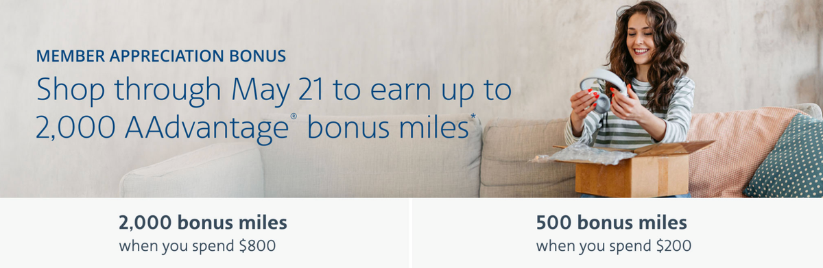 AAdvantage Shopping bonus offer May 2026