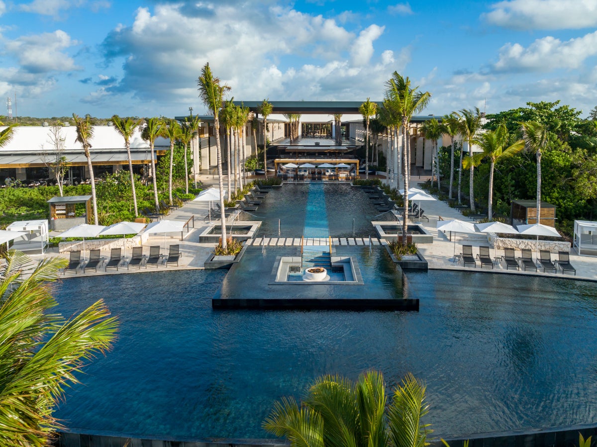 Aerial Conrad Tulum PoolBeach