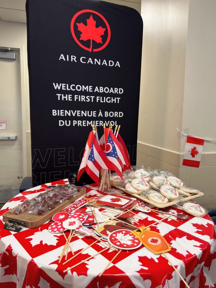 Air Canada's first flight from Columbus to Montreal