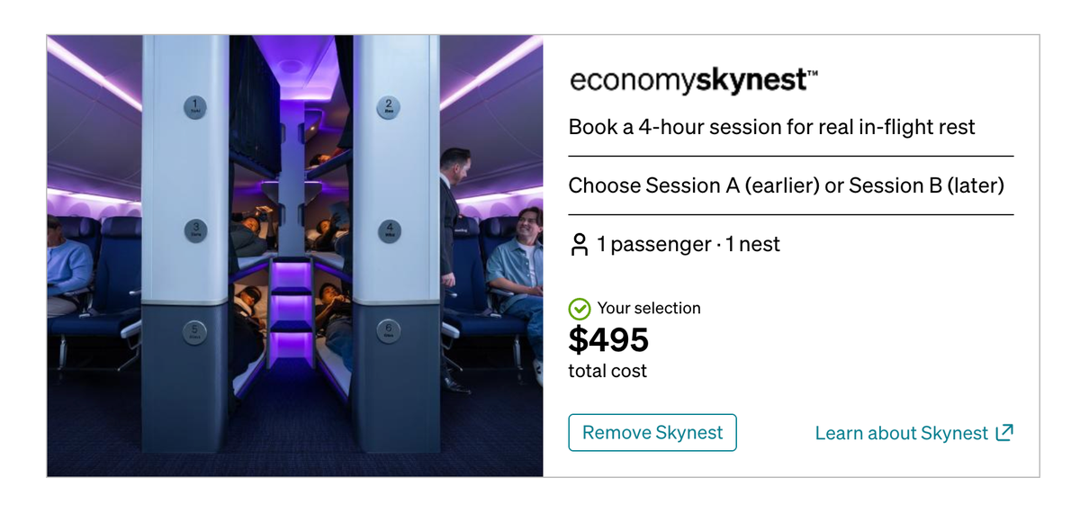 Air New Zealand Skynest Confirmation