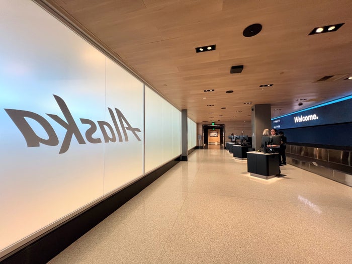 Alaska Airlines Suites and Titanium Check In Area in Seattle