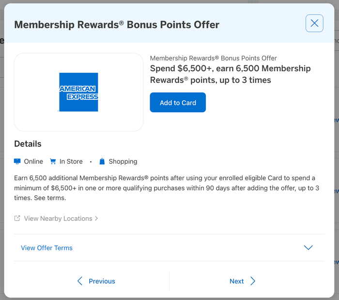 Amex Offer 6500 072426 Amex Offer 6500 072426