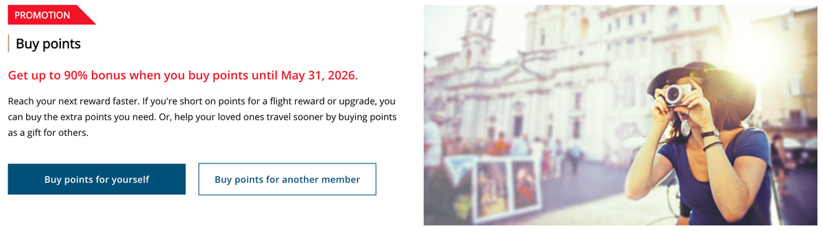 Buy Aeroplan points 90 bonus May 2026