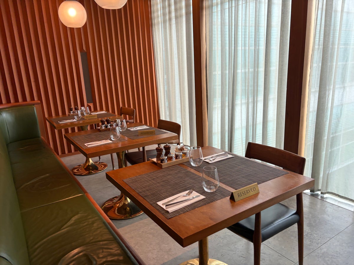 Cathay Pacific First Lounge dining area Cathay Pacific First Lounge dining area