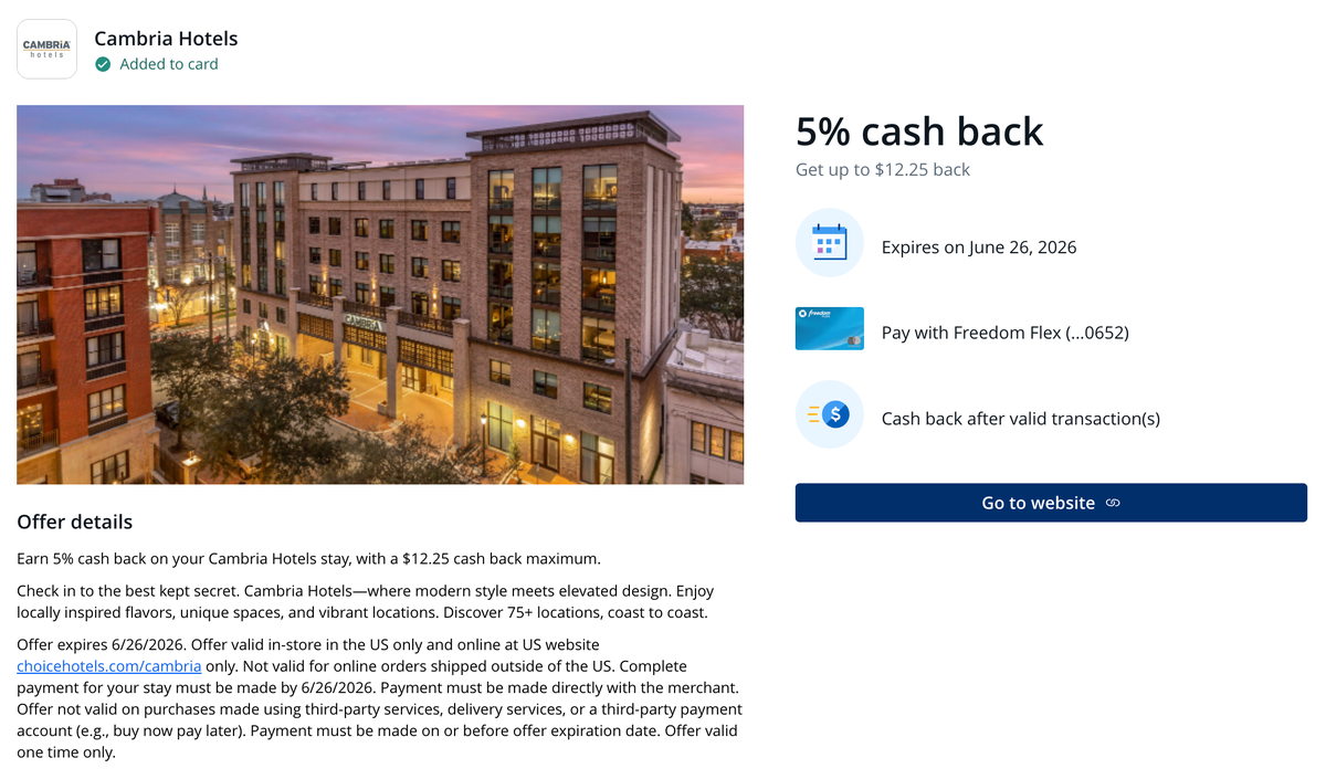 Chase Offer Cambria May 2026