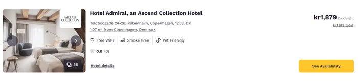 Choice Hotel Admiral Nightly Rate Off Peak