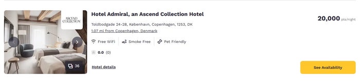 Choice Hotel Admiral Points Rate Summer