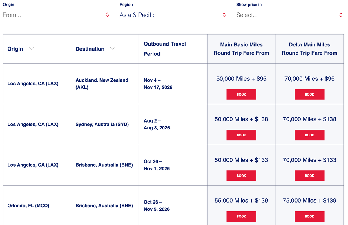 Delta SkyMiles award sale May 2026 Asia Pacific Delta SkyMiles award sale May 2026 Asia Pacific