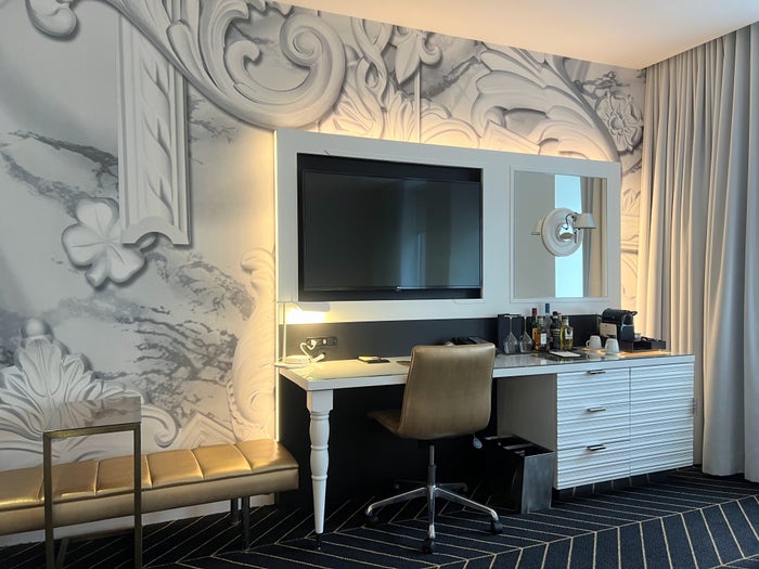 Desk and minibar at W Montreal