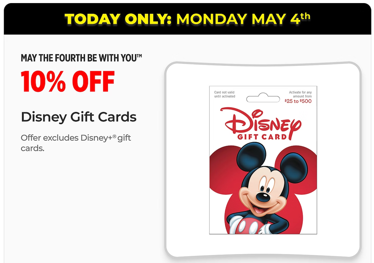 Disney gift card deal Dollar General May 4