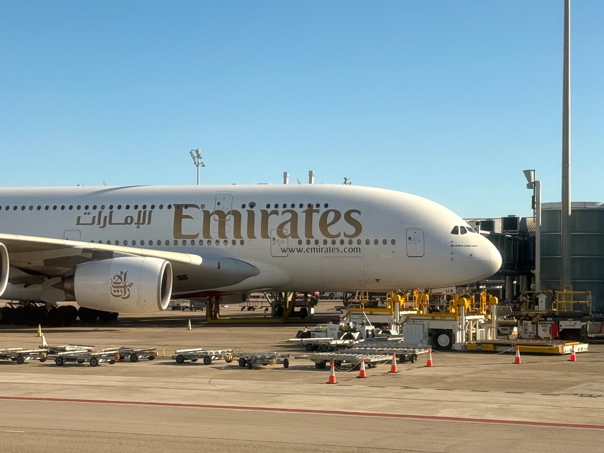 Emirates Airbus A380 at Barcelona Airport BCN