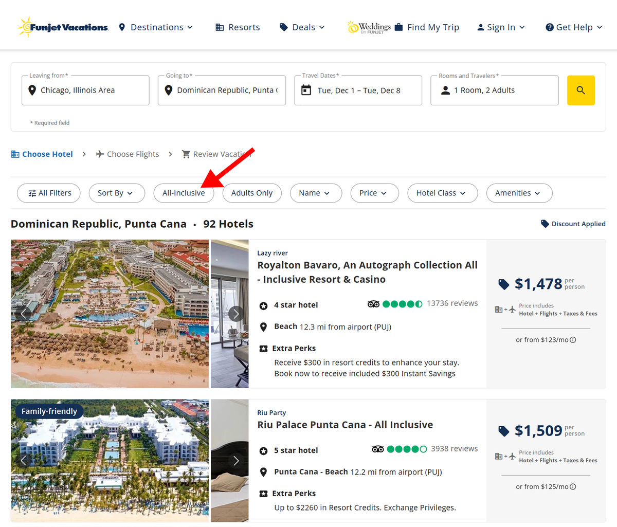 Funjet Vacations all inclusive packages Funjet Vacations
